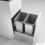 Naber Cox® Box 2T 400-2. Abfallsammler, mit Biodeckel, hellgrau.