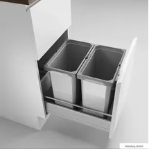 Naber Cox® Box 2T 400-2. Abfallsammler, mit Biodeckel, hellgrau.