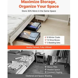 Vevor Unterbettkommode 915 x 460 x 185 mm 2-tlg. schwarz