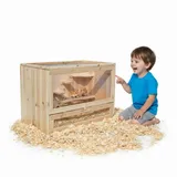 Mucola Kleintierkäfig Nagerkäfig Kleintierstall Mäusekäfig Holz Etagen Hamsterkäfig, 5 Etagen braun