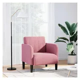 vidaXL Sessel mit Armlehnen Samt 57,9 x 58,1 x 54 cm Rosa