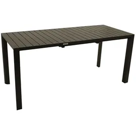 DEGAMO Gartengarnitur LAGOS 5-teilig, Alu anthrazit + Kunstgewebe schwarz - Dunkelgrau