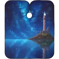 Friseurumhang Galaxie Leuchtturm Landschaft Haar Salon Cape Geeignet Haarschneideumhang Einstellbare Frisierumhang Für Haushalt Friseurläden Haarschnitt 140x168cm