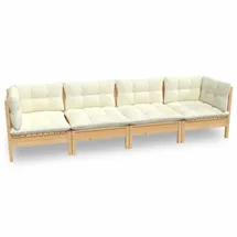 vidaXL Garten-Lounge-Set 4-tlg. creme Kiefer
