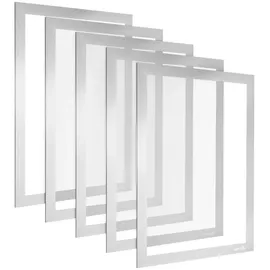 POPPSTAR Magnetrahmen A4 selbstklebend mit Magnetverschluss, grau, 5 Stück