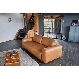 KAWOLA Couch Leder 3-Sitzer Braun