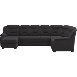 Wohnlandschaft COTTA "Marcus U-Form", schwarz, B:330cm H:99cm T:211cm, 100% Polyester, Sofas, Bequeme Wohnlandschaft in klassischem Design mit hoher Rückenlehne