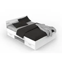 Demeyere Stauraumbett MICHIGAN 140 x 200 cm Holz lackiert weiß