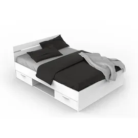 Demeyere Stauraumbett MICHIGAN 140 x 200 cm Holz lackiert weiß