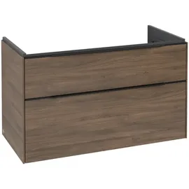 Villeroy & Boch Waschbeckenunterschrank Subway 3.0 2 Auszüge 97,3 x 57,9 x 47,8 cm Arizona Oak / Volcano Black