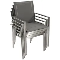 DEGAMO SYDNEY Gartensessel 55,5 x 54 x 86 cm grau 4 St.