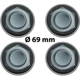 4 x Ø 69 mm Polymere Aufkleber / Radmutter-Optik / Nabenkappen, Felgendeckel