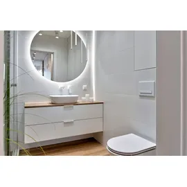 Tulup Led Spiegel - Runder Badezimmerspiegel Ohne Rahmen mit Led-beleuchtung – Wandspiegel - Kaltweiß (6500k)