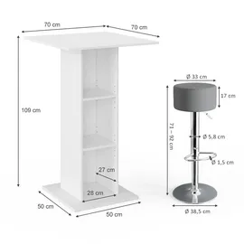 Vicco Bartisch Rodeo 70 x 70 cm Weiß/Beton