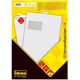 IDENA Versandtaschen mit Fenster, haftklebend, 90g/m2 weiß, C4, 10 Stück