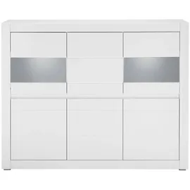 Highboard 165 x 132 x 42 cm Weiß