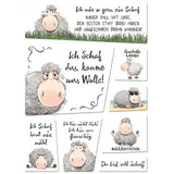 speecheese Schaf Magnet Set mit Spruch Ich Bin nur flauschig Nicht dick Witziges Cartoon-Schaf für humorvolle Freunde Lustiger Relax-Magnet zum Lachen und Freude schenken
