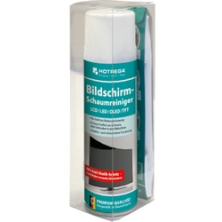 HOTREGA® Bildschirm-Schaumreiniger + Microfasertuch, zur Reinigung von LCD/LED/TFT/Plasma, 1 Set = 300 ml - Spraydose inkl. 1 Microfasertuch