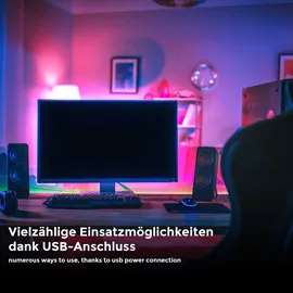 B.K.Licht LED Streifen 5 m, - smart, dimmbar, USB WiFi Bluetooth mit App Musiksensor, - weiß,