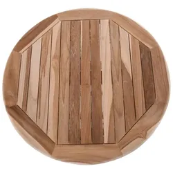 Raburg Garten-Beistelltisch Rund in Natur - Teakholz, 50 cm Durchmesser, 50 cm hoch, langlebig, leicht & robust