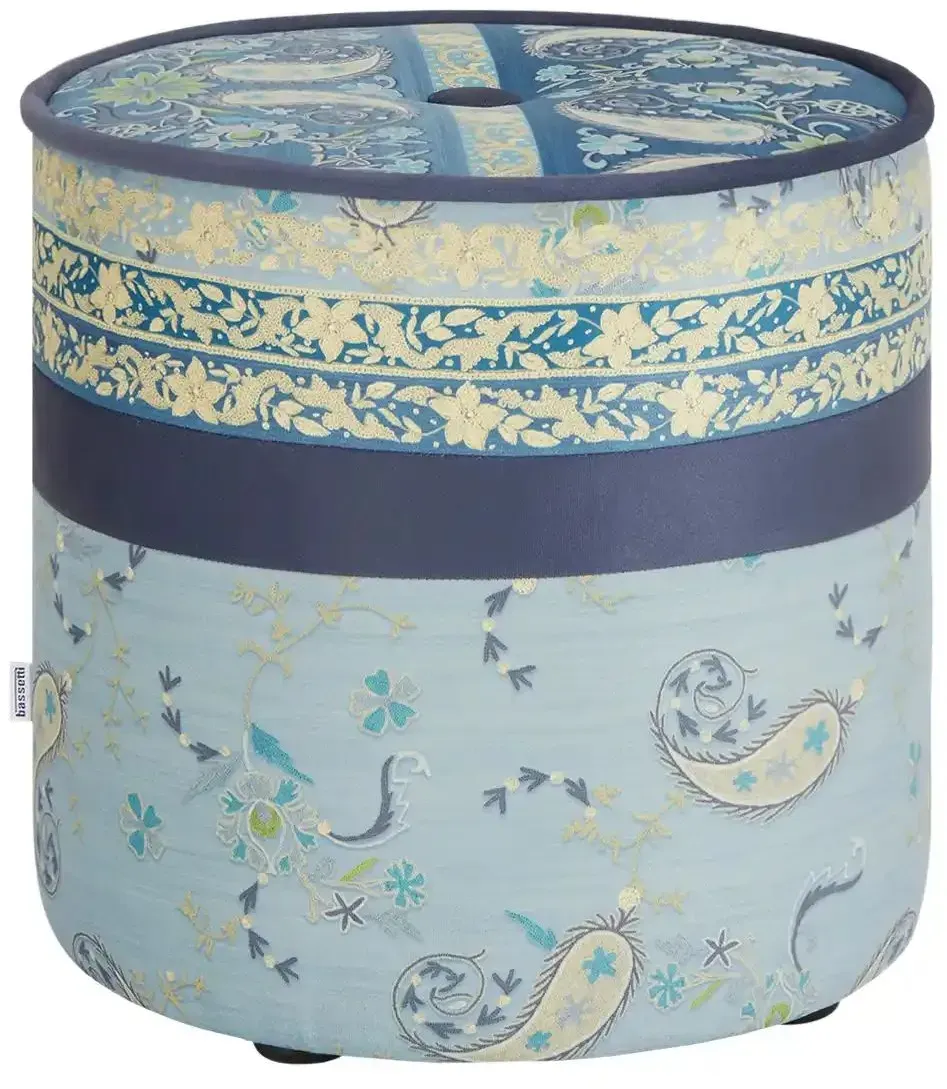 bassetti by SCHRÖNO Pouf  Tinetto ¦ blau ¦ Maße (cm): H: 44  Ø: 43