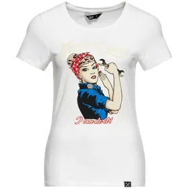 Queenkerosin Print-Shirt Motor Queen I can do it (1-tlg) Basic T-Shirt weiß XL