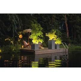 LECHUZA Canto Stone 30 high LED 30 x 30 x 56 cm steingrau