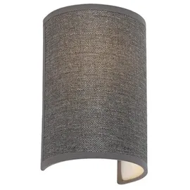 QAZQA Moderne Wandleuchte grau - Simple Drum Jute
