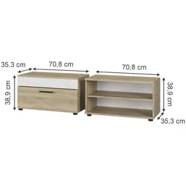Vicco Berno 70,8 x 38,9 x 35,3 cm Sonoma Eiche / Weiß