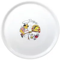 Saturnia Porzellan Pizzateller 31cm mit "Koch"-Verzierung (6 Stück)