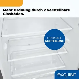 Exquisit KGC5231-60-E-050C Kühl-Gefrierkombination (157 l, 1440 mm hoch, Inoxlook)