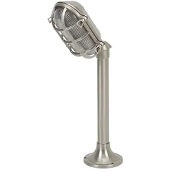 Licht-Erlebnisse Gartenleuchte Messing H:62cm in Nickel Weg Terrasse