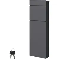 ML-Design Standbriefkasten freistehend, Anthrazit aus Stahl 39,5x14,1x115 cm