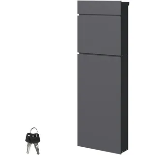 ML-Design Standbriefkasten freistehend, Anthrazit aus Stahl 39,5x14,1x115 cm