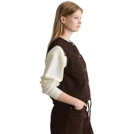 Marc O'Polo relaxed fit, Weste aus Baumwoll-Lyocell-Mix, Dunkelbraun, XL