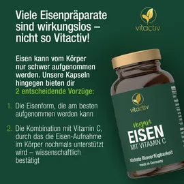 Vitactiv Eisen & Vitamin C Kapseln 180 St.