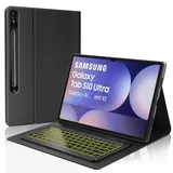 FOGARI Samsung Galaxy Tab S10 Ultra Tastatur 5G – Tastatur für Samsung Galaxy Tab S9 Ultra Tablet, AZERTY-Tastatur, französische Tastatur, Beleuchtung 7 Farben, für Galaxy Tab S10Ultra/S9Ultra 14,6