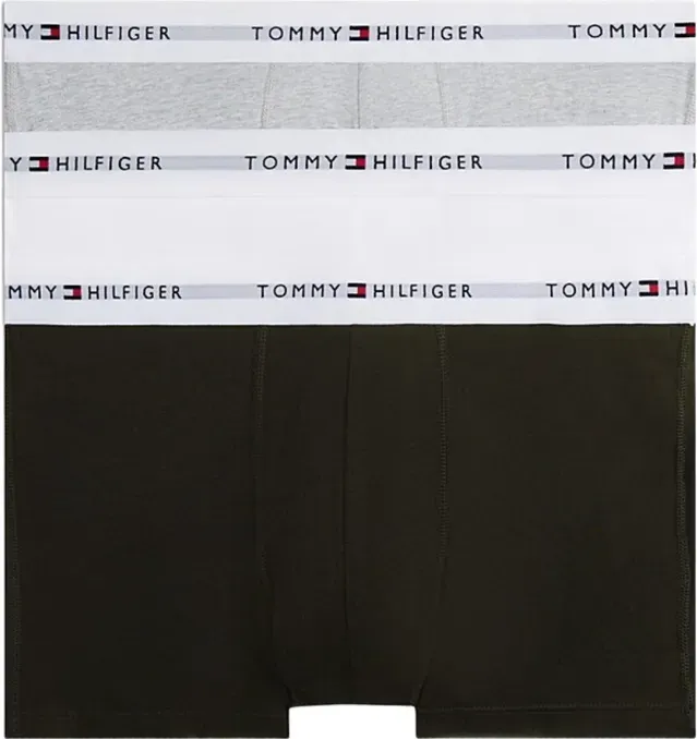 Tommy Hilfiger Herren 3er-Pack Trunks – Grau Meliert/Schwarz/Weiß – M