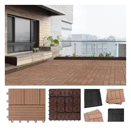 CASARIA WPC Fliesen 55er-Set Mosaik Terrakotta