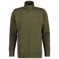 GANT Herren Sweatjacke - REGULAR SHIELD FULL ZIP SWEAT, Reißverschluss, Stehkragen Grün 3XL