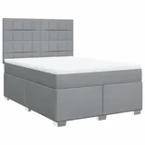 vidaXL Boxspringbett 140 x 200 cm Hellgrau