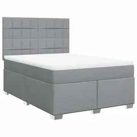 vidaXL Boxspringbett 140 x 200 cm Hellgrau