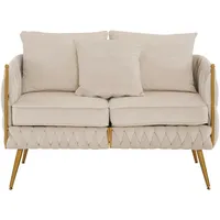 Mid.you Sofa, Beige, Textil, 2-Sitzer, Füllung: Schaumstoff,Polyester, 118x71x64 cm, Wohnzimmer, Sofas & Couches, Sofas