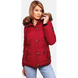 Navahoo Damen warme Winter Steppjacke mit abnehmbarem Kunstfell Zoja Blood Red Gr. S - S