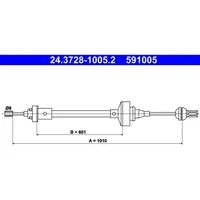 ATE Kupplungsseil 24.3728-1005.2 für 19 I RENAULT | Kupplungsseil,