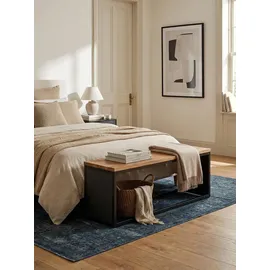 KADIMA DESIGN Sitzbank Akazie Schwarz 120 x 45 x 35 cm