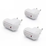 FISHTEC - Mückenstecker – 3 Stück Ultraschall-Steckdosen – Kontrollleuchte – ungiftig für Mensch und Haustiere – Netzanschluss – alle Arten von Teilen – Anti-Moskitostich