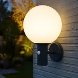GLOBO Außenleuchte Aluminium D 25 cm inkl. Bewegungsmelder anthrazit