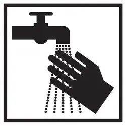 Aufkleber I Türschild Piktogramm Hände waschen, Folie, selbstklebend, 150x150mm