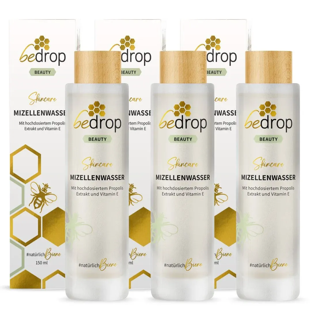 bedrop Tonikum Gesichtswasser Mizellenwasser mit Propolis Extrakt 3x150 ml Unisex